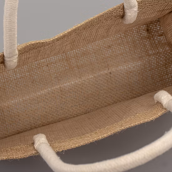 Sacola resistente da juta da grande capacidade para fazer compras saco impermeável da mercearia da juta com punho eco saco de serapilheira saco de praia