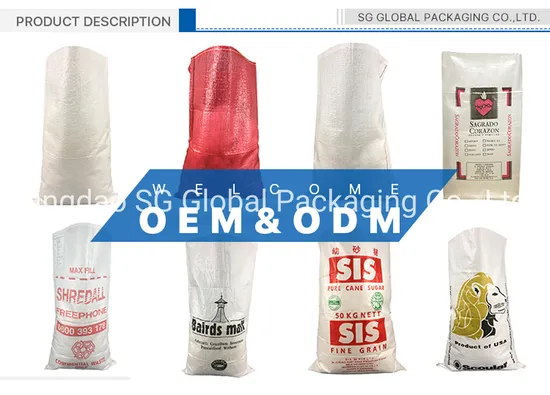 GRS SGS Certificada Fábrica Atacado Polipropileno Virgem BOPP Laminado 25kg 50kg PP Tecido Saco Vazio Arroz Milho Grãos Sementes Alimentação Farinha de Açúcar Saco de Embalagem de Trigo